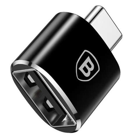 Baseus adapter przejściówka ze złącza USB na USB Typ C OTG czarny (CATOTG-01)